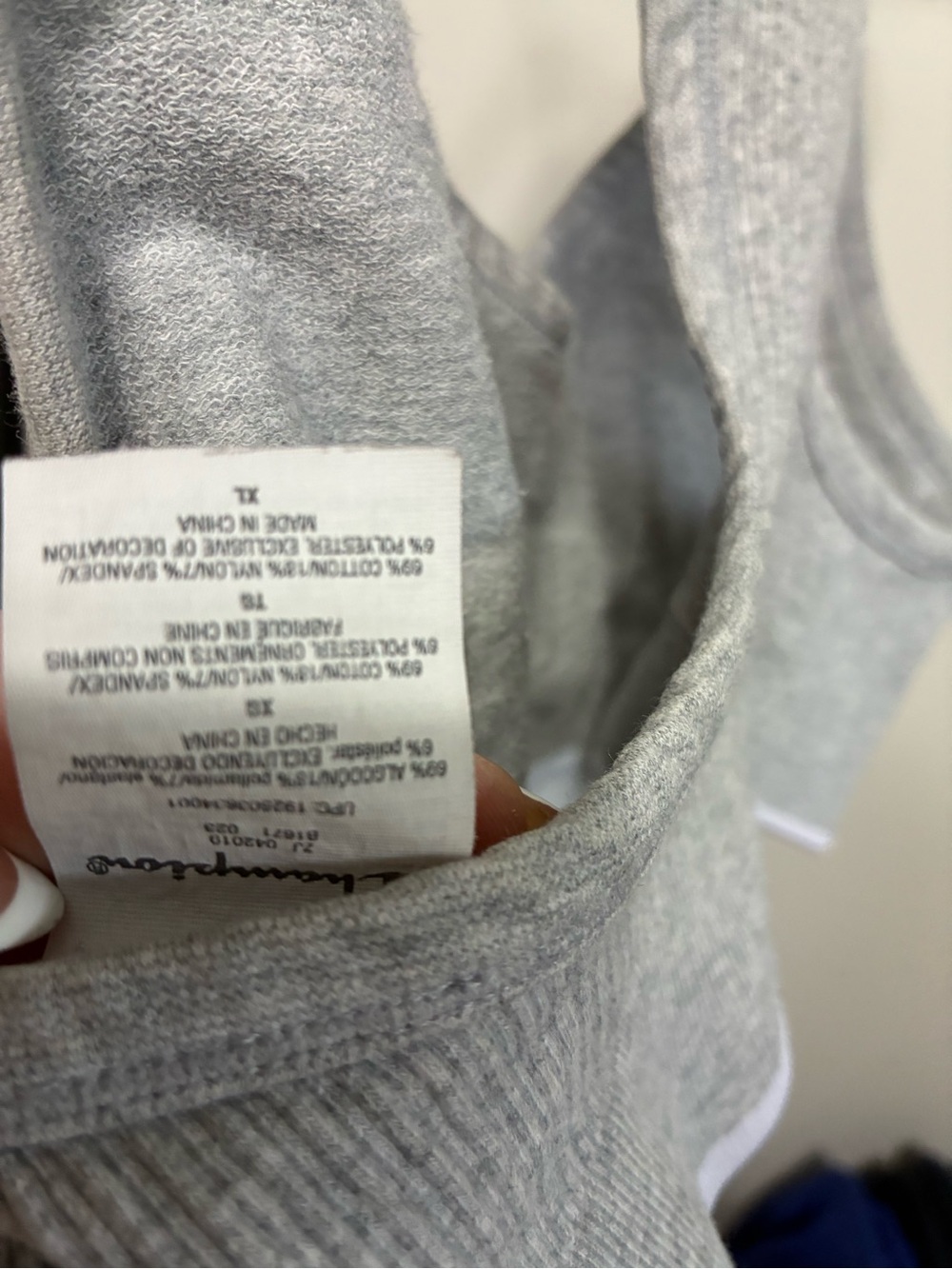 Champion Gray & White Ribbed Racerback Sports Bra - Picture 2 of 2